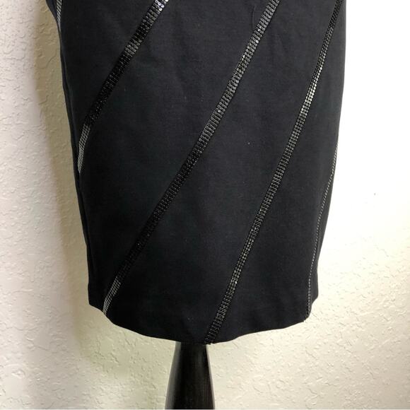 Cache black geometric trim striped sheath dress size 4 - Picture 4 of 16